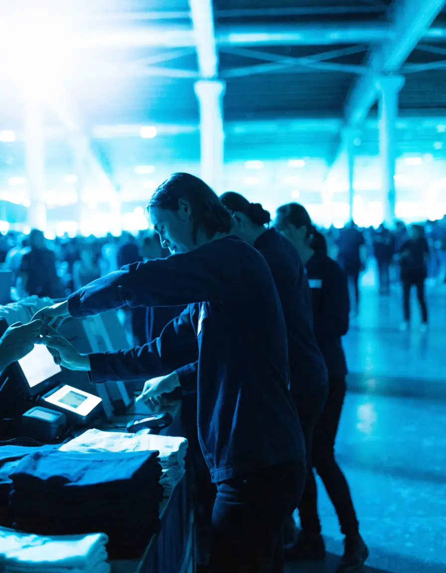 Merchandise Staff working at a live event